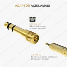 BK Teknoloji Yüksek Kalite 6.35 Erkek To 3.5 Dişi Stereo Ses Adaptörü Çevirici