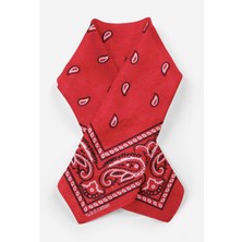 New Obsessions Şal Desenli Kare Koton Bandana Fular