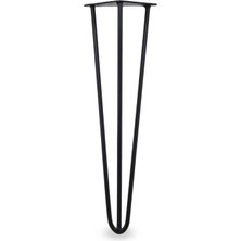 Badem10 Üçgen Mobilya Masa Sehpa Ayağı 74 Cm Mat Siyah Metal Ayak