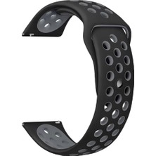 Markacase Honor Watch Es Için Delikli Spor Silikon Kordon Siyah Gri