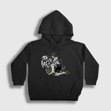 Presmono Unisex Çocuk Siyah 10 Argentina Soccer Futbol Lionel Messi Kapüşonlu Sweatshirt