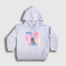 Presmono Unisex Çocuk Beyaz Lover V2 Taylor Swift Kapüşonlu Sweatshirt