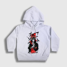 Presmono Unisex Çocuk Beyaz Genjutsu Uchiha Itachi Anime Naruto Kapüşonlu Sweatshirt
