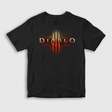 Presmono Unisex Çocuk Siyah Logo Oyun Diablo iii T-Shirt