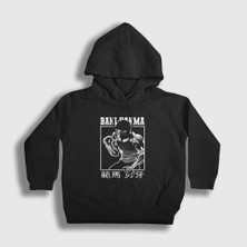 Presmono Unisex Çocuk Siyah Strong Anime Hanma Baki Kapüşonlu Sweatshirt