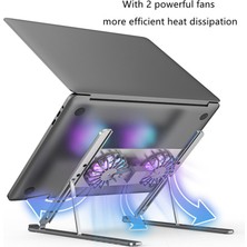 Loviver Laptop Standı Alüminyum Alaşım Soğutucu Braketi Tutucu Baz Pc Tablet Ofis Gri Için (Yurt Dışından)