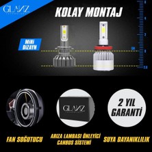 Glanz H1 Nero Pro Canbus Mini Slim Csp LED Xenon Şimşek 16000LM  6000K Beyaz Far Ampulü