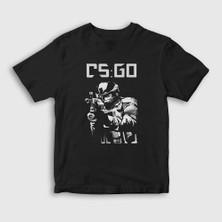 Presmono Unisex Çocuk Siyah Sniper Oyun Counter Strike Cs Go T-Shirt