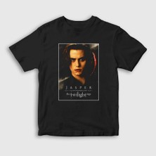 Presmono Unisex Çocuk Siyah Jasper Cullen Vampire Twilight T-Shirt