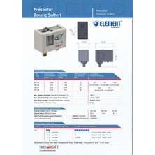 Element Prosestat Basınç Şalteri-0,8/8 Bar