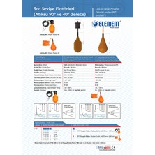 Element 90° Açılı Çalışan Kauçuk Kablolu Atık Sıvı Seviye Flatörleri-3 mt