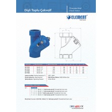 Element - 1 1/4'' Dişli Tip Atık Su Çekvalfi