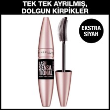 Maybelline New York Lash Sensational Intense Black Maskara - Ekstra Siyah + Mini Tattoo Liner Gel Pencil