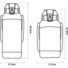 Zshskj 1400 ml Taşınabilir Matara - Siyah (Yurt Dışından)