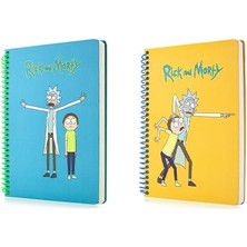 Mabbels Rick And Morty Butik Defter Seti 2 Adet Çizgili ve Kareli