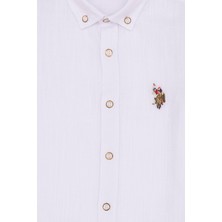U.S. Polo Assn. Erkek Çocuk Beyaz Kısa Kollu Gömlek 50247971-VR013