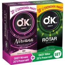 Okey Nirvana 20'li Prezervatif + Okey Rötar 20'li Prezervatif