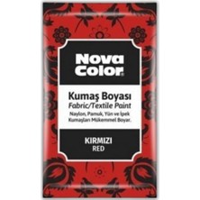 Kırmızı Kumaş Boyası Toz 12 gr 1 Adet Nova Color Toz Kumaş Boyası Kırmızı Kot Pantalon Gömlek Tişört Tekstil Kumaş Boyası 1 Adet