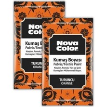 Turuncu Kumaş Boyası Toz 12 gr 2 Adet Nova Color Toz Kumaş Boyası Turuncu Kot Pantalon Gömlek Tişört Tekstil Kumaş Boyası 2 Adet