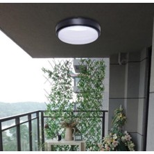 Ucuz Geldi Balkon Lambası Teras Lambası Yuvarlak Siyah Duvar Lambası Artos 15W Beyaz LED Işık Banyo Lambası Tavan Lambası