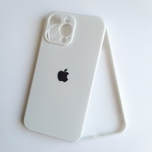 Gritty white iPhone 13 Pro Max Uyumlu Lansman Içi Kadife Kamera Korumali Silikon Telefon Kilifi