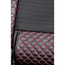 Mk Express Seat Toledo Lüks Deri Oto Koltuk Kılıfı Ön/Arka Set Siyah/Kırmızı