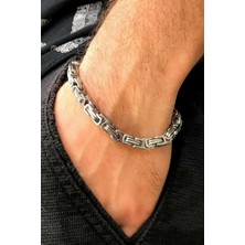 Trend Collection Kral Model 4 Mm. Gümüş Çelik Erkek Bileklik