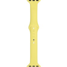 Apple Watch Seri 1 2 3 Için 38 mm Slim Silikon Kordon Kayış Sarı