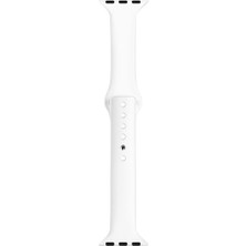 Markacase Apple Watch Seri 1 2 3 Için 38 mm Slim Silikon Kordon Kayış Beyaz