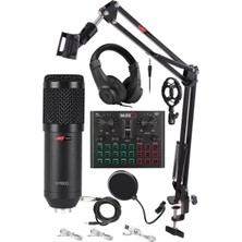 Lastvoice BM800 Live Head Set Efektli Ses Kartı Mikrofon Kulaklık Stand Kayıt Canlı Yayın Seti (PC ve Telefon)