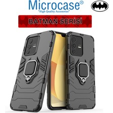 Microcase Vivo V23 5g Batman Serisi Yüzük Standlı Armor Kılıf - Siyah