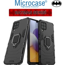 Microcase Samsung Galaxy M32 Batman Serisi Yüzük Standlı Armor Kılıf - Siyah