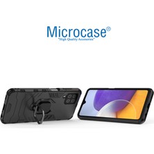 Microcase Samsung Galaxy M32 Batman Serisi Yüzük Standlı Armor Kılıf - Siyah