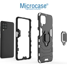 Microcase Samsung Galaxy M32 Batman Serisi Yüzük Standlı Armor Kılıf - Siyah