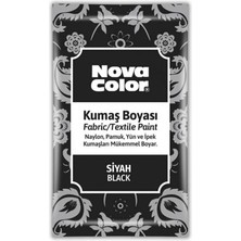 Siyah Kumaş Boyası Toz 12 gr 1 Adet Nova Color Toz Kumaş Boyası Siyah Kot Pantalon Gömlek Tişört Tekstil Kumaş Boyası 1 Adet