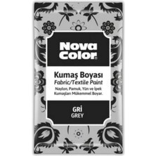 Gri Kumaş Boyası Toz 12 gr 1 Adet Nova Color Toz Kumaş Boyası Gri Kot Pantalon Gömlek Tişört Tekstil Kumaş Boyası 1 Adet
