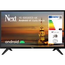 Next 50020D3 50" 127 Ekran Uydu Alıcılı 4K Ultra HD Android Smart LED TV