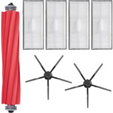 Mija Roborock S7 Maxv + Ultra Uyumlu 7 Parça Yedek Filtre Fırça Seti Siyah