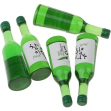 5 Adet Minyatür Shochu Şişeler Modeli Bebek Binası Mutfak Yiyecekleri