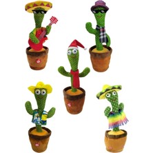 Mucosan Konuşan Dans Eden Kaktüs Işıklı Saksı Peluş Oyuncak Cactus Toy