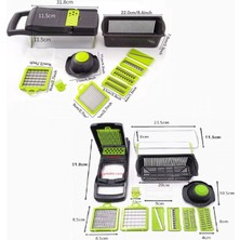 Tilbe Home Pratik Hazneli Sebze Patates Dilimleyici Doğrayıcı Rendeleme Seti 13 Parça