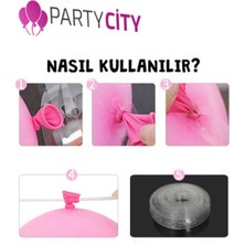 Party City Makaron Pastel Renk Pembe 100 Adet Balon ve Balon Zinciri