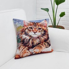Körfez Kırlent Goblen Dokuma Kırlent Kılıfı 43 x 43 Cm