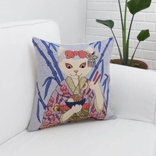Körfez Kırlent Goblen Dokuma Kırlent Kılıfı 43 x 43 Cm