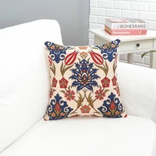 Körfez Kırlent Goblen Dokuma Kırlent Kılıfı Çini Motifli 43 x 43 Cm