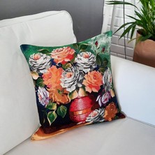 Körfez Kırlent Goblen Dokuma Kırlent Kılıfı Gül Buketi 43 x 43 Cm