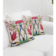 Körfez Kırlent Goblen Dokuma Kırlent Kılıfı 2'li Kombin Set