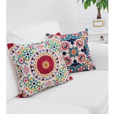 Körfez Kırlent Goblen Dokuma Kırlent Kılıfı 2'li Kombin Set