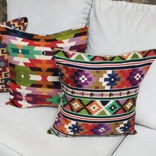 Körfez Kırlent Goblen Dokuma Kırlent Kılıfı 2'li  Karışık Kombin Set