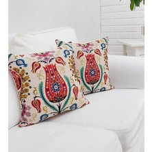 Körfez Kırlent Goblen Dokuma Kırlent Kılıfı 2'li Kombin Set